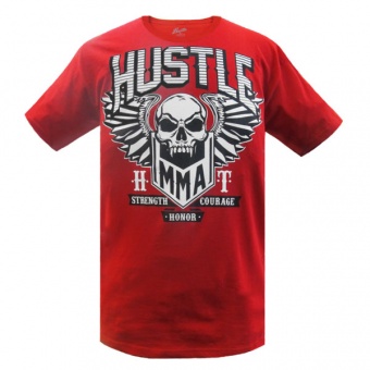 Red t-shirt Hustle & Thrive for men